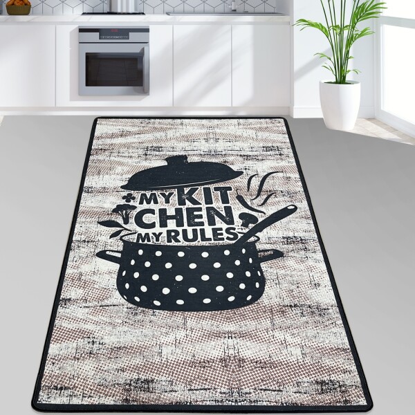 miqna Kitchen Rug Grey White Black, Non-Slip – Design My Kitchen My Rules