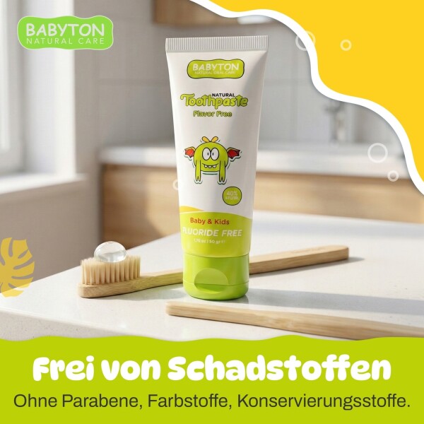 Babyton Natural Toothpaste Tropical Flavor, SLS/Fluoride/Paraben Free 50ml