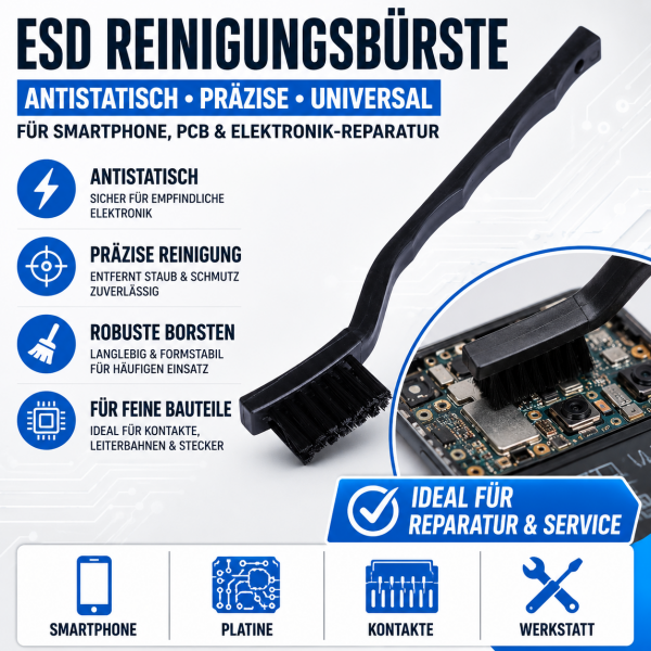 ESD Reinigungsbürste für Elektronik Handy Reparatur | Antistatisch &amp; Präzise