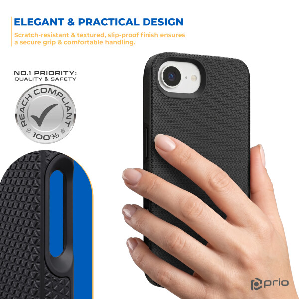 prio Ochronne Etui na iPhone 16e czarne