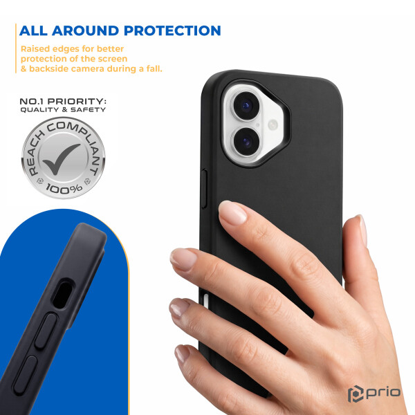 Custodia in silicone liquido prio MAG per iPhone 17 (6,3 pollici) nera
