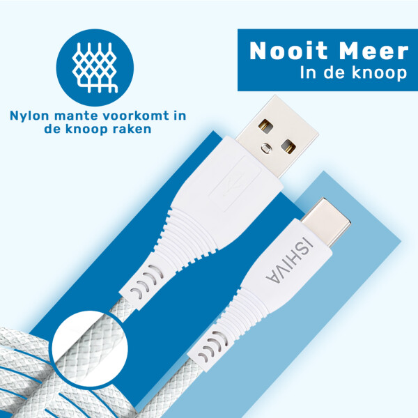 UFUZON Ishiva Cable - USB C to USB A - USB C Cable - Fast Charger