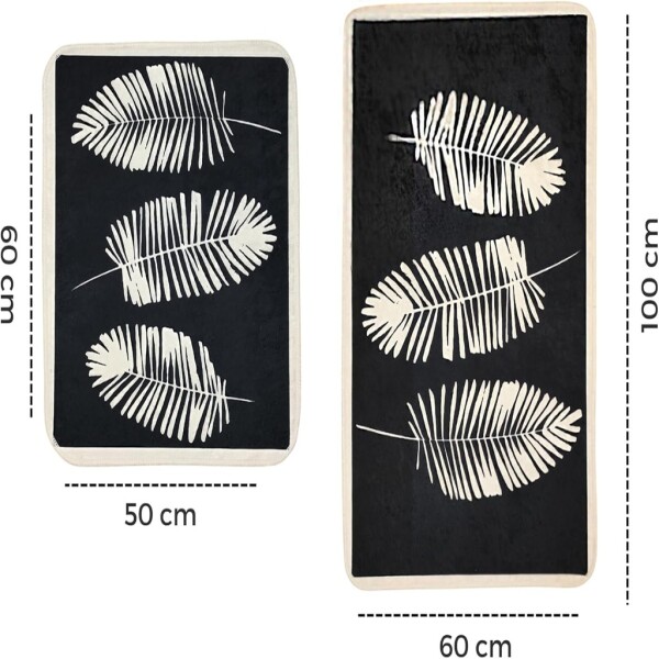 Miqna 2 parçalı kaymaz banyo paspası Set , yıkanabilir (60x100 ve 50x60 cm)