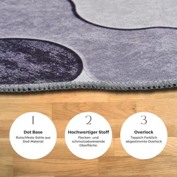 Miqna 2-piece non-slip bath mat Set , washable (60x100 & 50x60 cm)