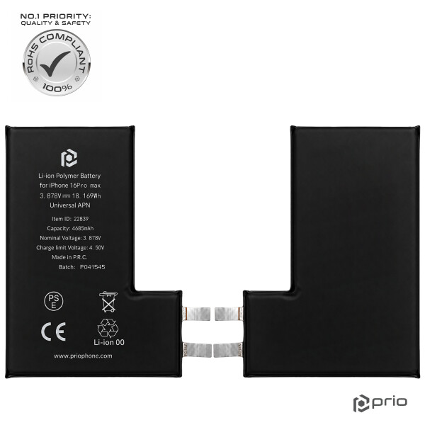 Batería Prio para iPhone 16 Pro (sin cable flexible)