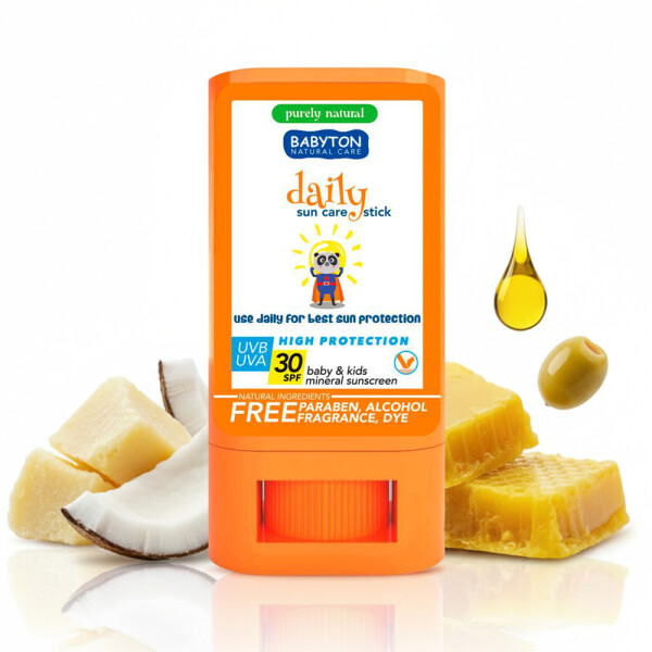 Babyton Kids Sunscreen Stick SPF 30 | Organic, Hypoallergenic, Coconut, Water-resistant