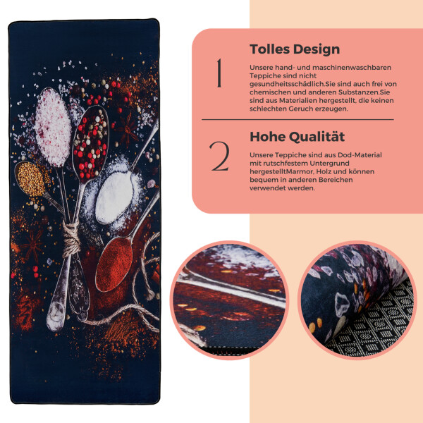 miqna Non-Slip Washable Kitchen Rug Black – Kitchen Runner &amp;amp; Mat