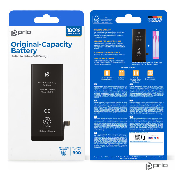Bateria prio para iPhone 12 Pro Max (APN universal)