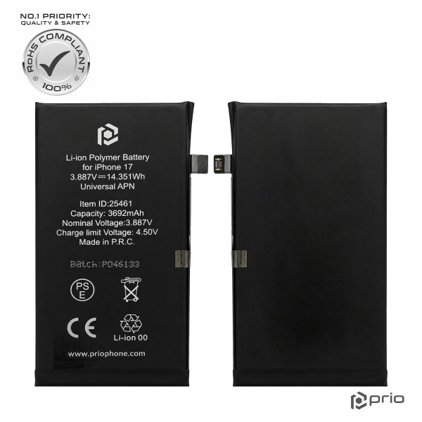 prio Battery for iPhone 17 (Universal APN)