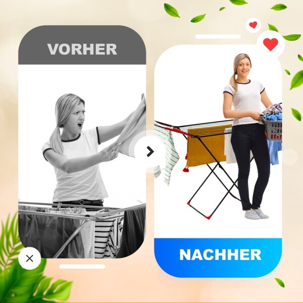 Devecioğlu Clothes Airer 20m Capacity, Extendable, Space Saving, Black