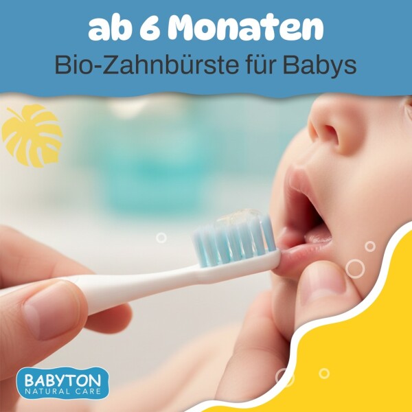 Babyton organic toothbrush made from corn, soft & environmentally friendly, ergonomic handle