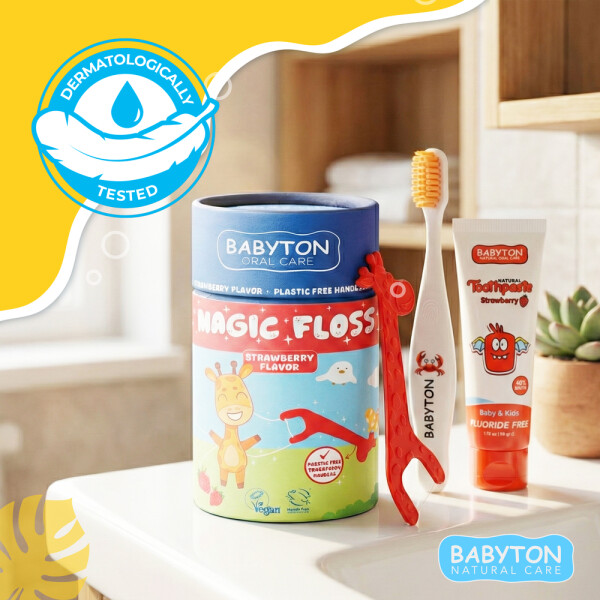 Babyton Magic Baby Dental Floss – 30 Gentle Floss Picks, BPA & PVC Free