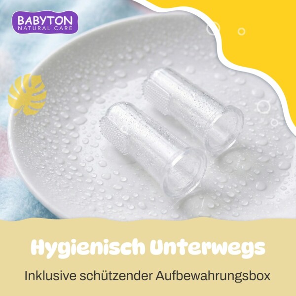 Babyton Silicone Finger Toothbrush for Babies, Double-Sided, BPA-Free, Soft