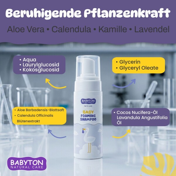 Babyton Baby Foam Shampoo 150ml | Gentle, Paraben-Free & Tear-Free