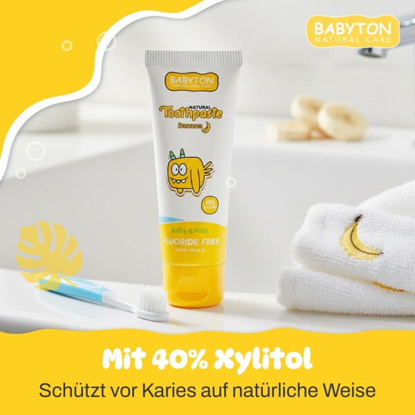 Babyton Natural Toothpaste Tropical Flavor, SLS/Fluoride/Paraben Free 50ml
