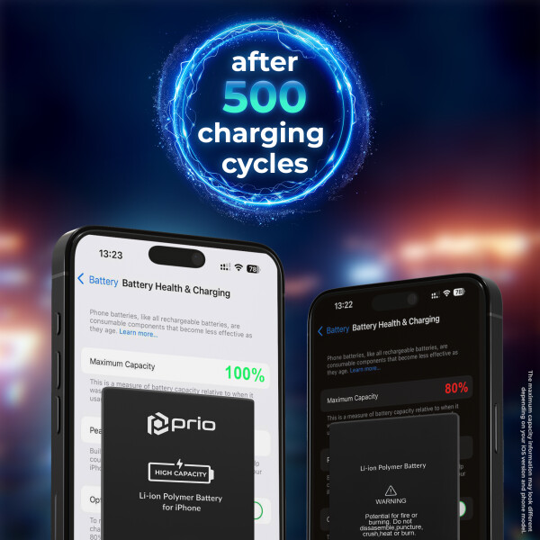 Bateria prior de alta capacidade para iPhone 15 (3640 mAh) - APN universal -