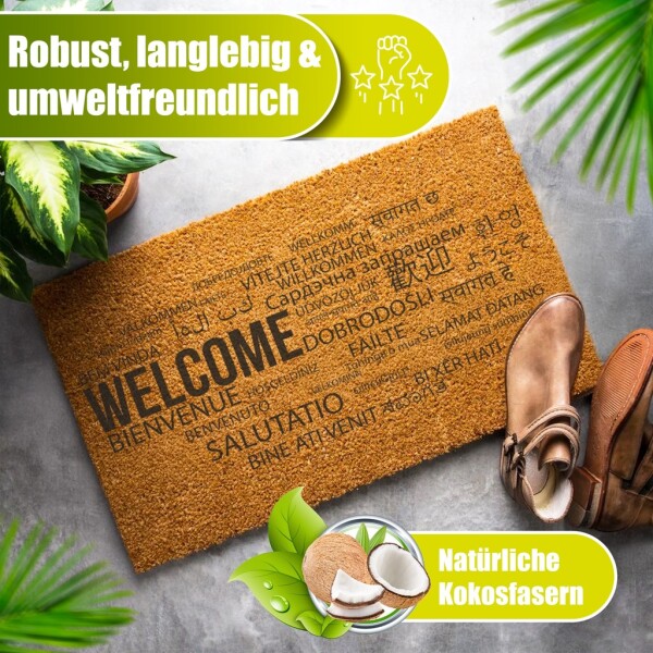 Decovetro® Coconut Mat Doormat | 40x60 cm | 100% natural coconut fibers