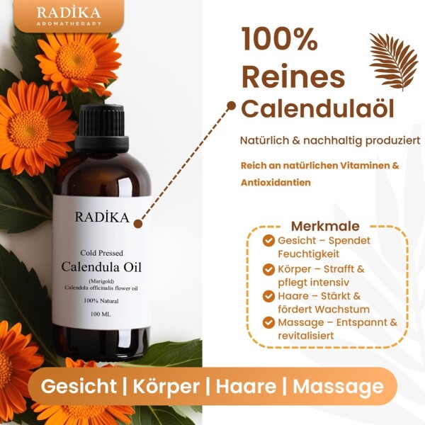 Calendula Oil, Cold-Pressed, 100% Pure, Organic, Natural, 30 ml