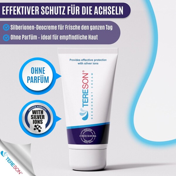 Tereson® Deo Cream 40ml, Perfume-free, Long-term protection underarms
