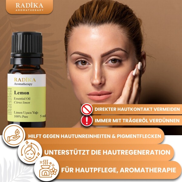 Lemon oil, essential oil, 100% pure, organic, natural, 10 ml