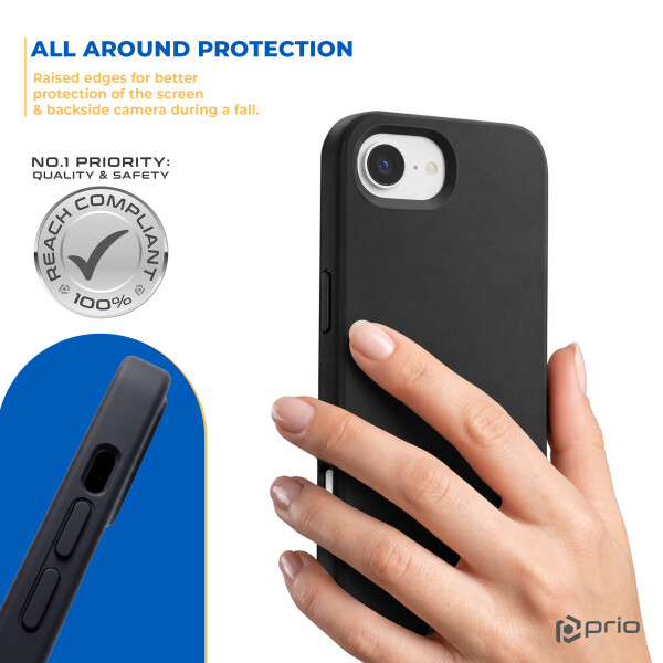 prio Liquid Silicone Case MAG for iPhone 16e black