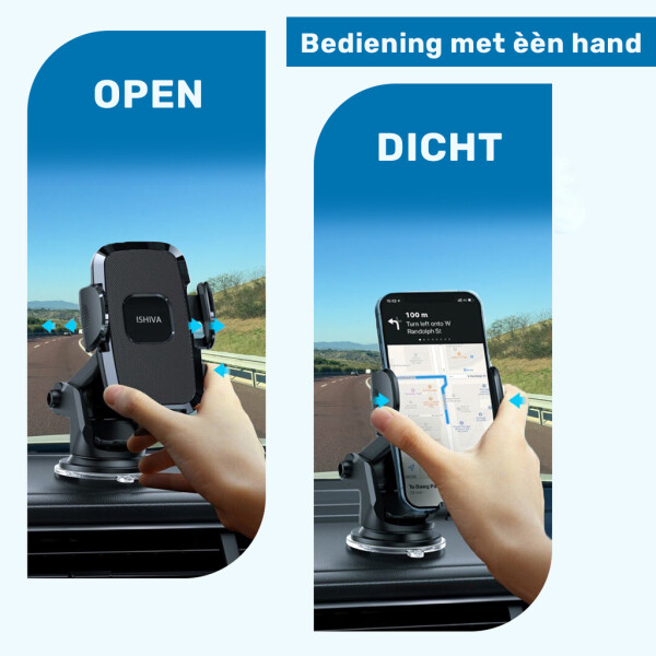 UFUZON Ishiva 3-in-1 Car Phone Holder with Strong Suction Cup