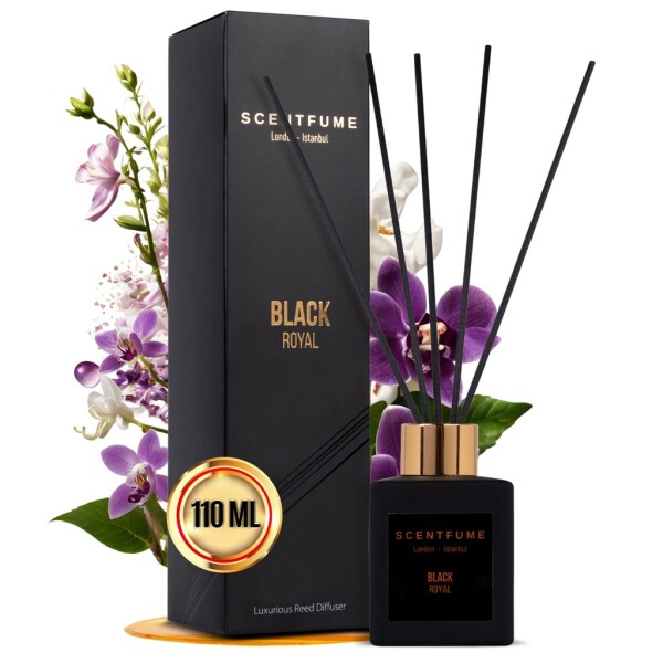Room fragrance with scented sticks, violet, jasmine, black orchid, cinnamon - 110 ml
