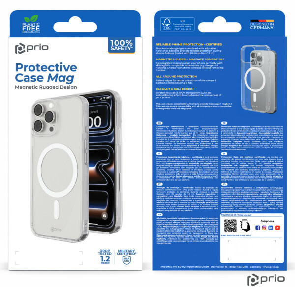 prio Protective Case MAG for iPhone 18 Pro Max / 17 Pro Max clear