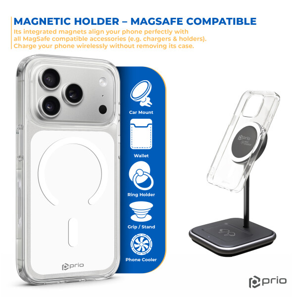 prio Protective Case MAG for iPhone 17 Pro Max clear [New Design]