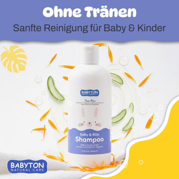 Babyton Baby Shampoo 400ml – Tear-free, SLES & Paraben-free, Vegan & Gentle