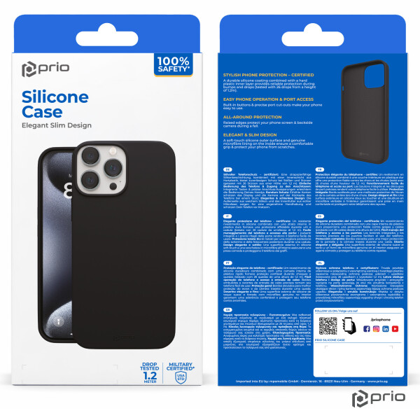 prio Liquid Silicone Case for iPhone 12 mini black