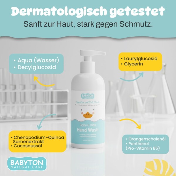 Babyton Hand Wash 250ml | Gentle, Moisturizing, Paraben-free, Fragrance-free
