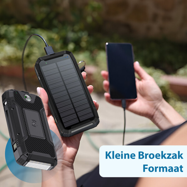 UFUZON Ishiva Solar Power Bank 30000mAh, Wireless Qi 22.5W QC 3.0 USB-C