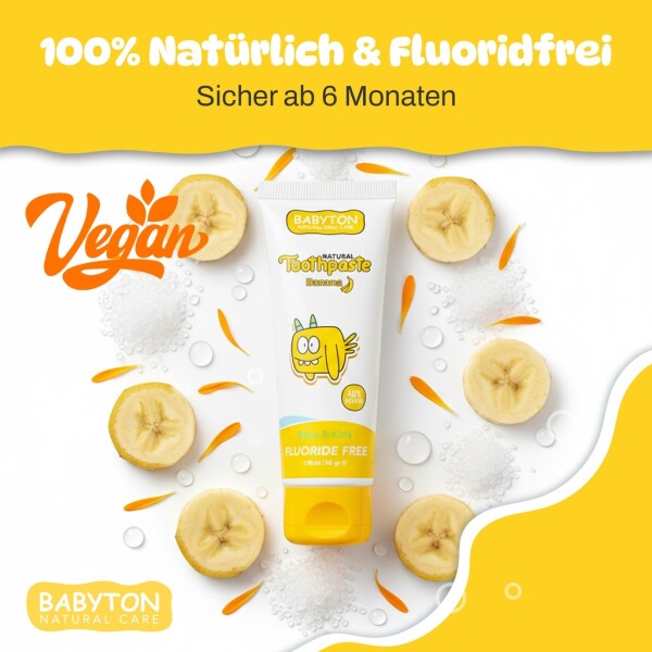 Babyton Natural Toothpaste Tropical Flavor, SLS/Fluoride/Paraben Free 50ml