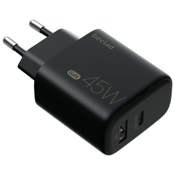beclad. 45W 2 Port Travel Adapter (C+A Max 20W) BE-PT745