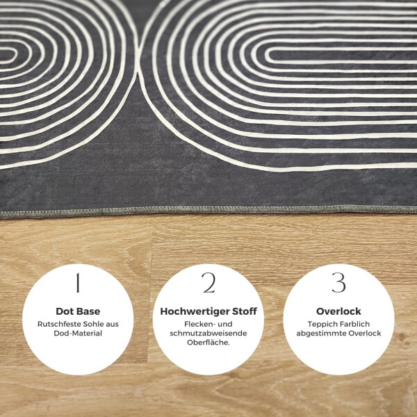 Miqna 2-piece non-slip bath mat Set , washable (60x100 &amp;amp; 50x60 cm)