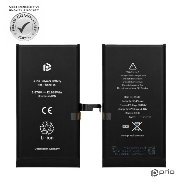 prio Battery for iPhone 15 (Universal APN)