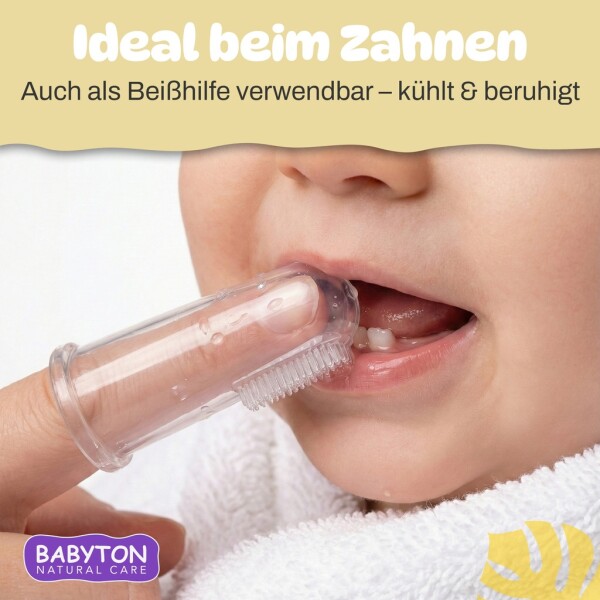 Babyton Silicone Finger Toothbrush for Babies, Double-Sided, BPA-Free, Soft
