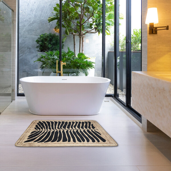 Miqna 2 parçalı kaymaz banyo paspası Set , yıkanabilir (60x100 ve 50x60 cm)
