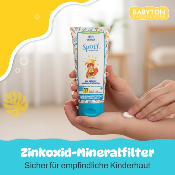 Babyton Mineral Sunscreen SPF 30 for Babies & Children, Water-Resistant, Gentle
