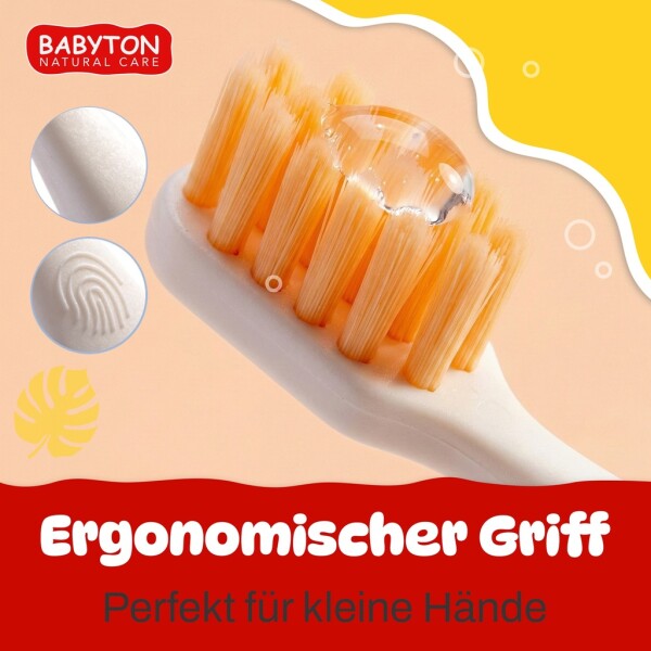 Babyton organic toothbrush made from corn, soft & environmentally friendly, ergonomic handle