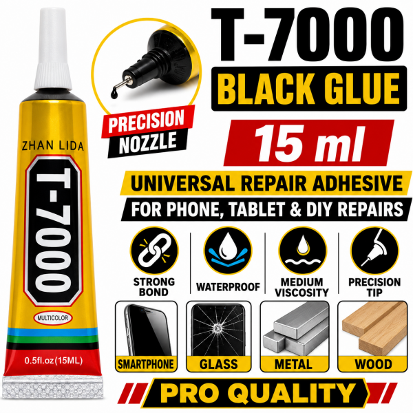 T-7000 Universalkleber 15 ml – Schwarz | Ideal für Reparaturen an Smartphones, Tablets und mehr