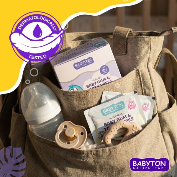 Babyton Baby Tooth & Gum Wipes 25 count, Fluoride-free, Xylitol, Individually wrapped