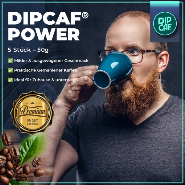 Dipcaf® Power Coffee Bags 35 Pack | Intense Filter Coffee – 50g Gift Set