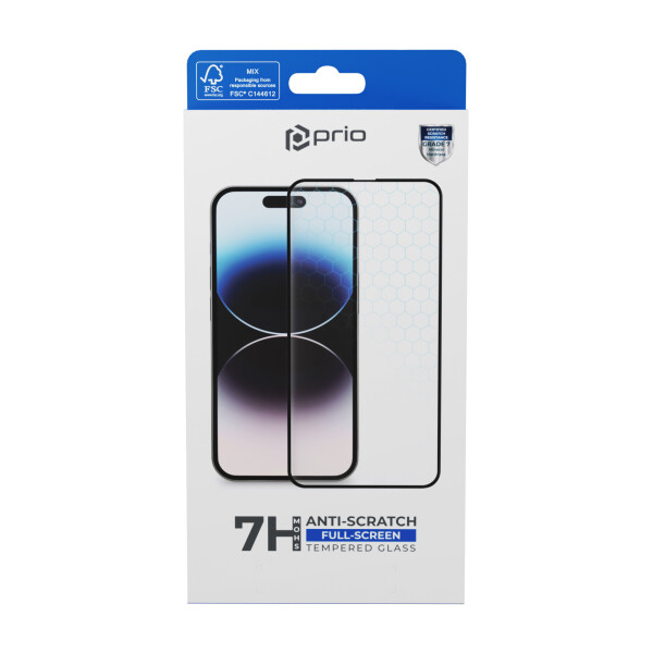 Protecteur d'Écran iPhone 13 Pro Max/14 Plus en Verre Trempé Prio 3D - Noir
