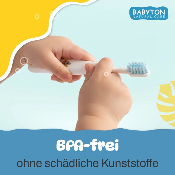 Babyton organic toothbrush made from corn, soft & environmentally friendly, ergonomic handle