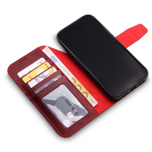 Capa de couro Wachikopa para iPhone 17 Pro Max com compartimento para cartão MagSafe