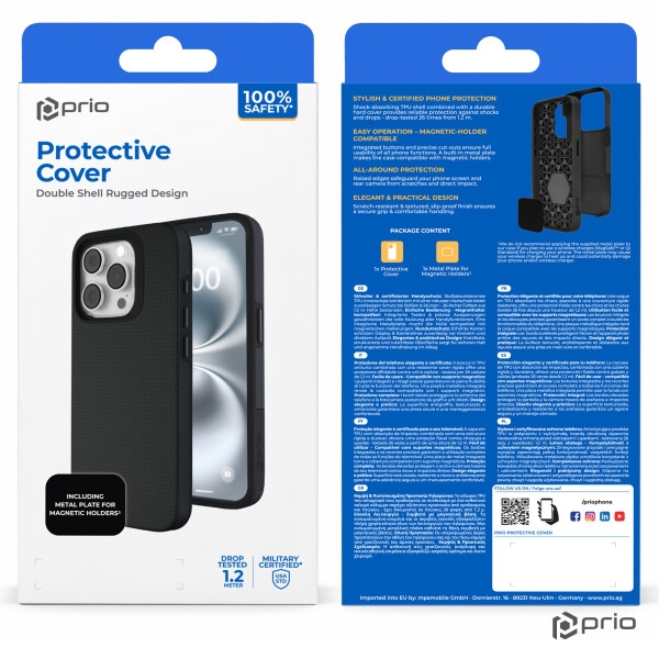 prio Ochronne Etui na iPhone 16e czarne