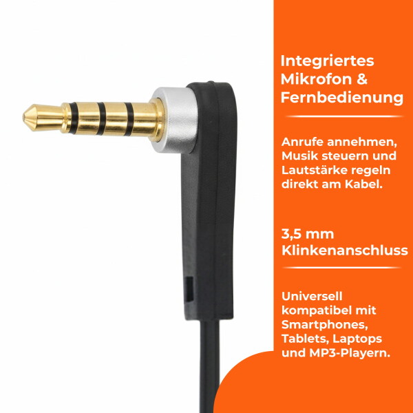 Evelatus EEP01 Kabelgebundene Headset / In-Ear-Kopfhörer mit Mikrofon – Schwarz