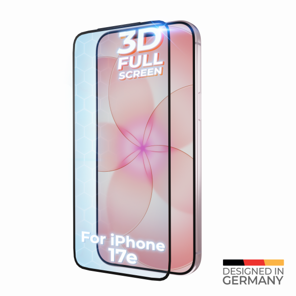 prio 10x 3D Tempered Glass Screen Protector for iPhone 17e/16e black